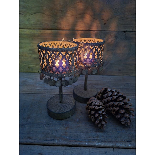 Countryfield # Kandelaar - munt - roest - 10 x 21,5 cm - per stuk