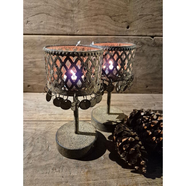 Countryfield # Kandelaar - munt - roest - 10 x 21,5 cm - per stuk