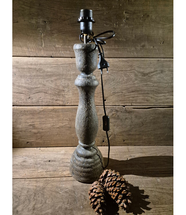 Houten lampvoet (217) - 14 x 14 x 50 cm (59cm incl fitting)