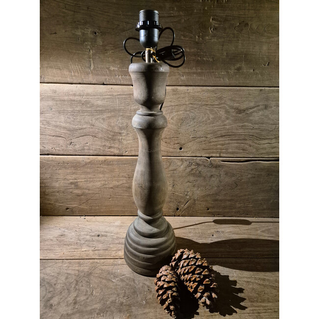Houten lampvoet (218) - 14 x 14 x 50 cm (59cm incl fitting)