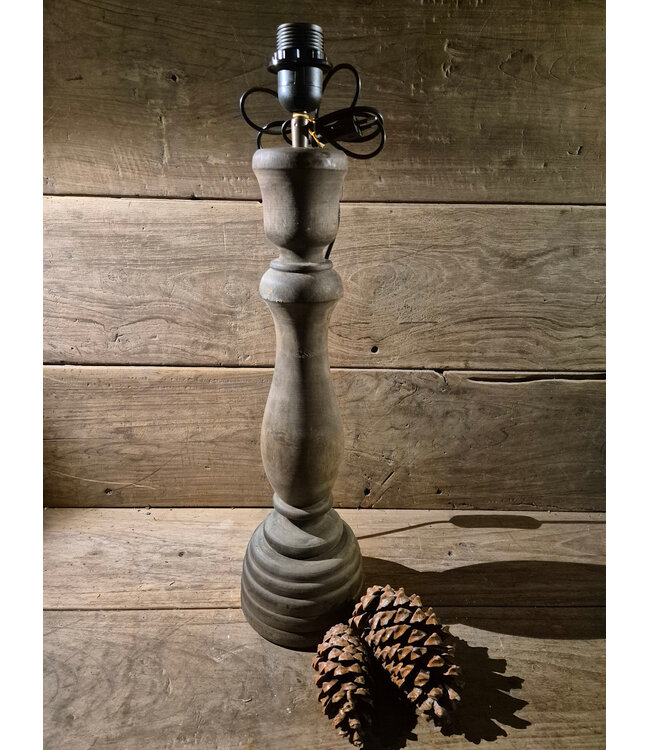 Houten lampvoet (218) - 14 x 14 x 50 cm (59cm incl fitting)