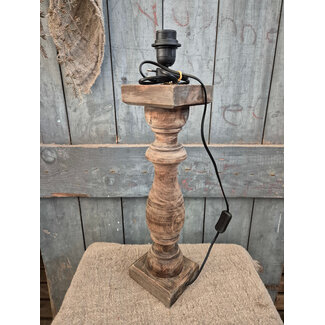 Houten lampvoet (182) - 14 x 14 x 50 cm (59 cm incl fitting)