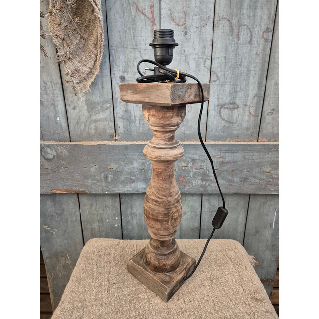 Houten lampvoet (182) - 14 x 14 x 50 cm (59 cm incl fitting)