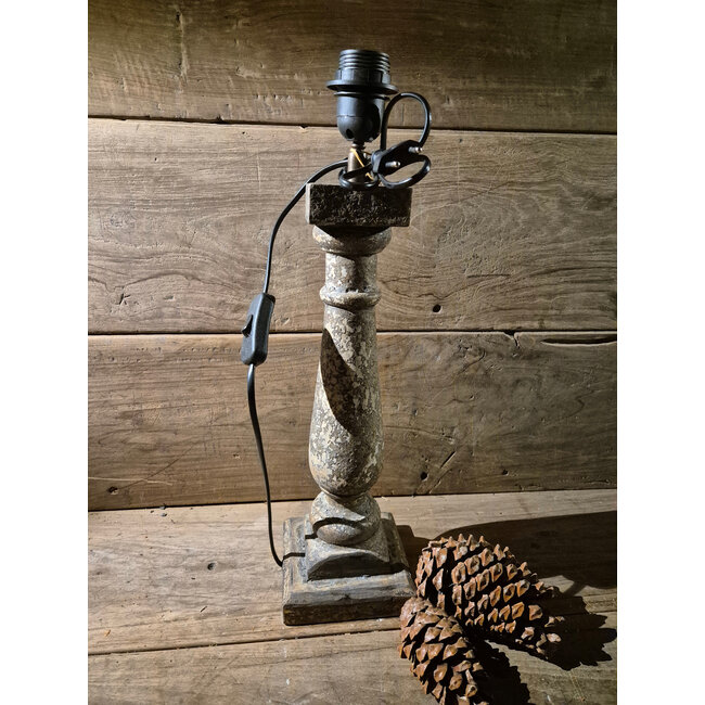 Houten lampvoet (219) - 13 x 13 x 40 cm (49cm incl fitting)