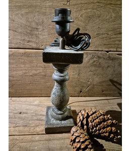 Houten lampvoet (221) per stuk- 10 x 10 x 25 cm (34 cm incl. fitting) - excl. kap