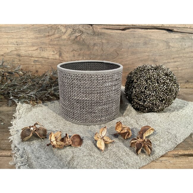 2041 - KKL - Lampenkap - bruin grof linnen - 15 x 15 x 12 cm - per stuk