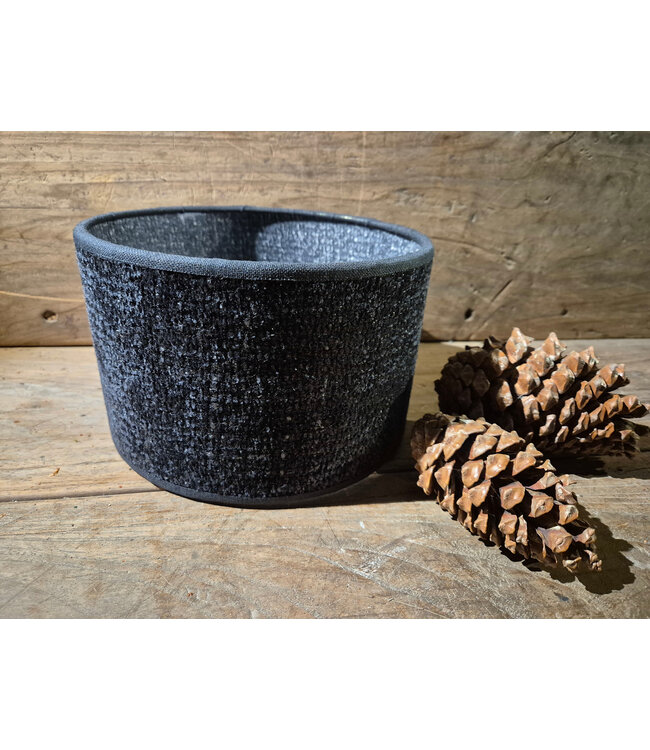 2096 - KKL- lampenkap - zwart grijs melee - 20 x 20 x 13 cm