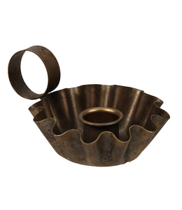 metal candle holder old brass Ø9x5cm