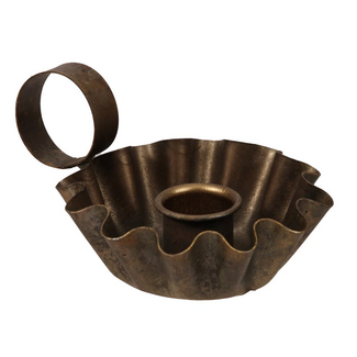 metal candle holder old brass Ø9x5cm