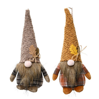 Gnoom herfst polyester 2 assortie 8x8x25cm - per stuk