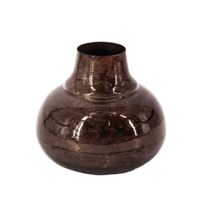 Metalen vaas rosewood - 5x14x14cm