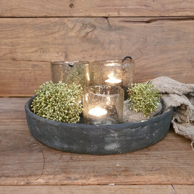 # Schaal ro Bertus S zwart-L30B30H5CM - aardewerk