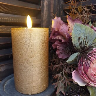 Countryfield # Stompkaars rustiek Ø7,5CM LED ro Lyon M goud-L7,5B7,5H12,5CM