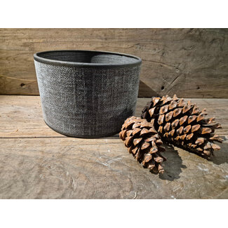 2034 - KKL- lampenkap - grijs linnen velours - 20 x 20 x 13 cm