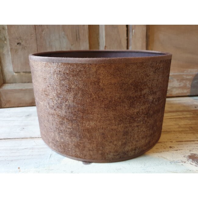 2066 - KKL - lampenkap - camel velours - 25 x 25 x 15 cm