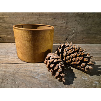 2065 - KKL - Lampenkap - oker velours - 15 x 15 x 12 cm