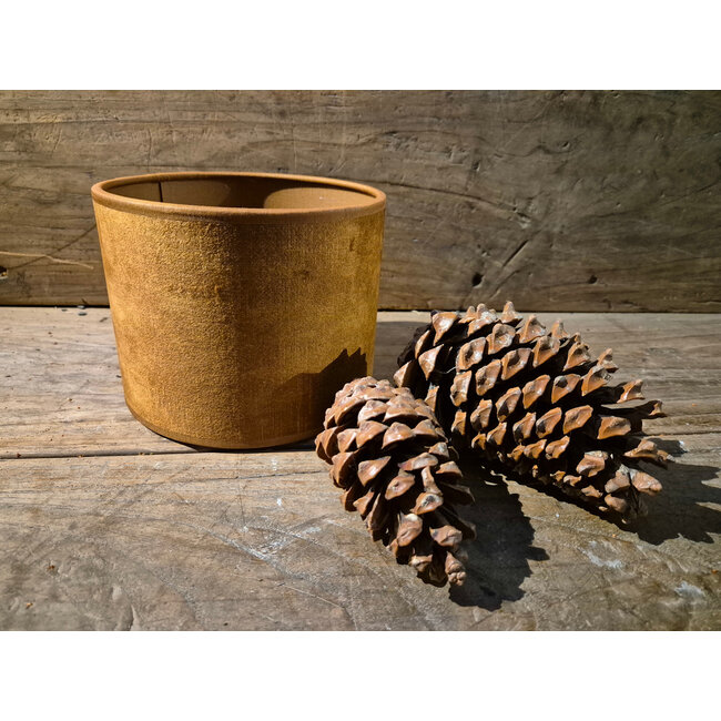 2065 - KKL - Lampenkap - oker velours - 15 x 15 x 12 cm