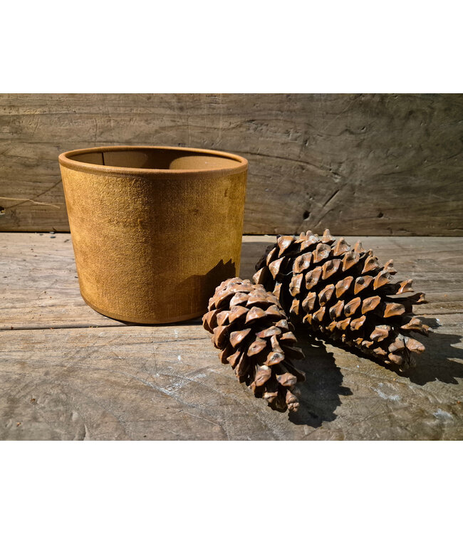 2065 - KKL - Lampenkap - oker velours - 15 x 15 x 12 cm