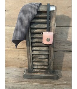 # Louvreluik op voet - hout - grijs - 32 x 8 x 61 cm