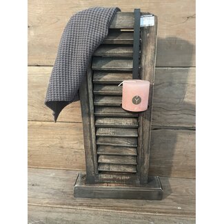 # Louvreluik op voet - hout - grijs - 32 x 8 x 61 cm