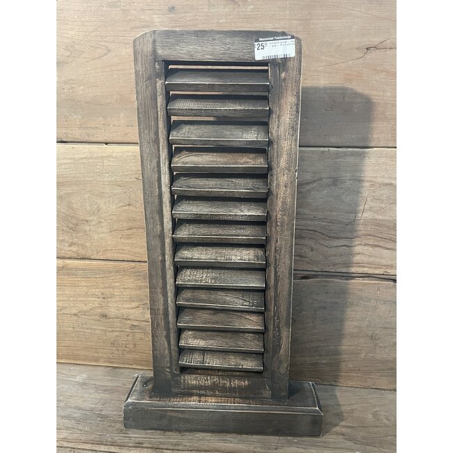 # Louvreluik op voet - hout - grijs - 32 x 8 x 61 cm
