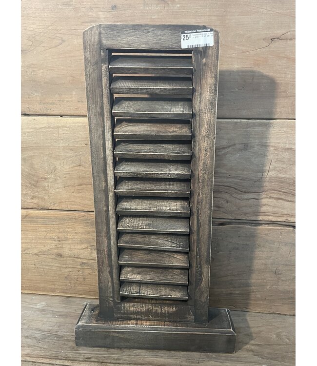 # Louvreluik op voet - hout - grijs - 32 x 8 x 61 cm