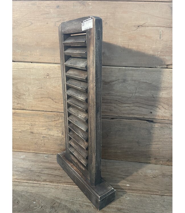 # Louvreluik op voet - hout - grijs - 32 x 8 x 61 cm