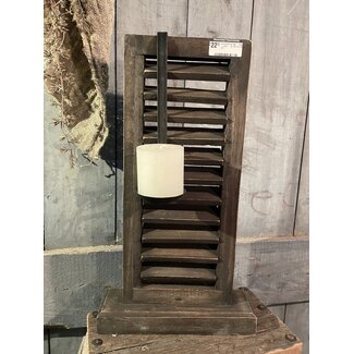 # Louvreluik op voet - hout - grijs -  ca. 20 x 8 x 50 cm