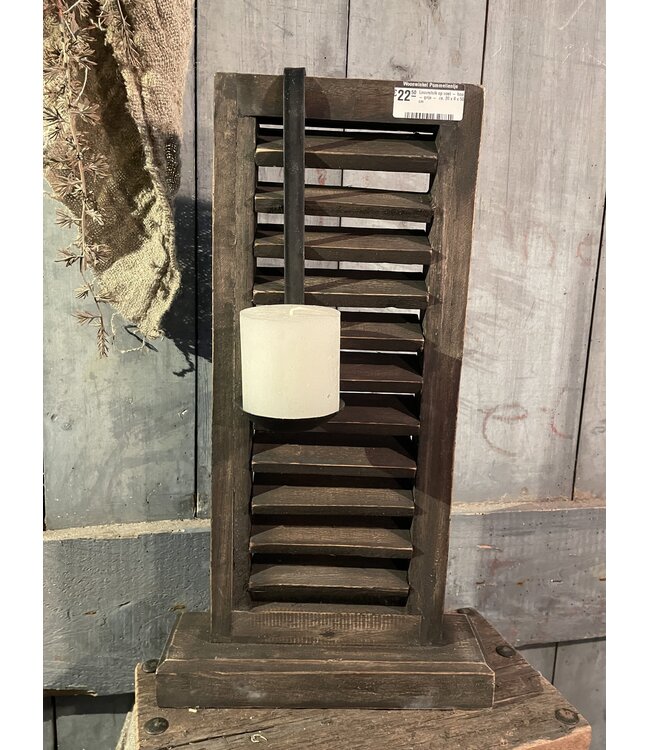# Louvreluik op voet - hout - grijs -  ca. 20 x 8 x 50 cm