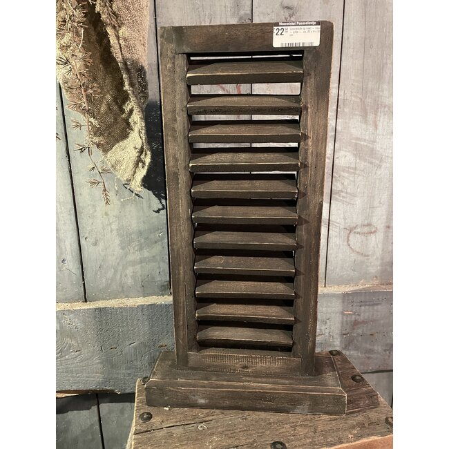 # Louvreluik op voet - hout - grijs -  ca. 20 x 8 x 50 cm
