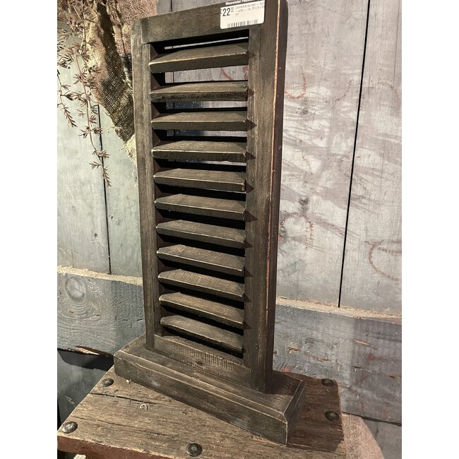 Louvreluik op voet - hout - grijs -  ca. 20 x 8 x 50 cm