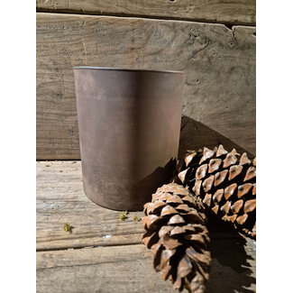 # Cylinder - windlicht - glas - roest - 13 x 16 cm
