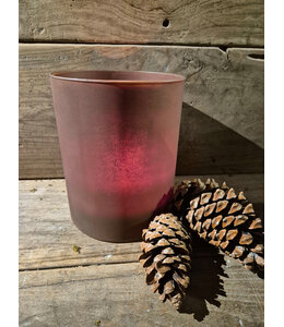 # Cylinder - windlicht - glas - roest - 16 x 20 cm
