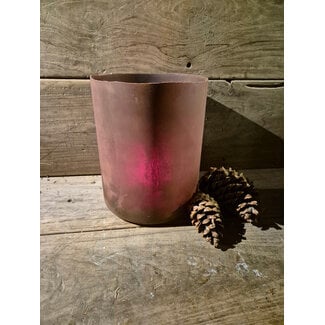 # Cylinder - windlicht - glas - roest - 20 x 24 cm