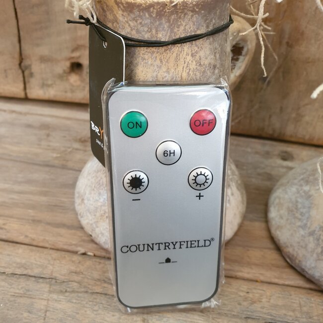 Countryfield # Korte dinerkaars rustiek Ø2,2CM LED ro Lyon S s2 creme-L2B2H15CM