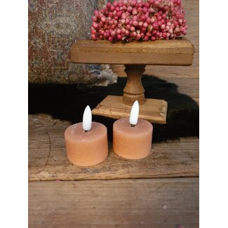 Countryfield # Theelicht rustiek Ø4CM LED ro Lyon s2 roze-L4B4H5,2CM