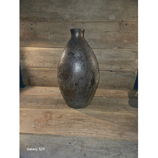 DTT Vaas - oval - aardewerk - Choco White - ca. 32 x 29 x 60cm