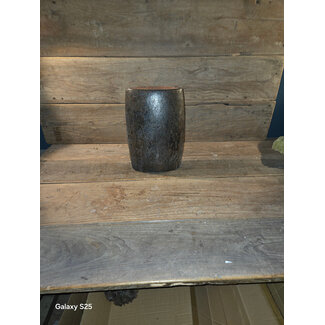 DTT Vaas - oval - aardewerk - Choco White - ca. 27 x 12 x 37 cm