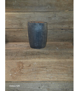 DTT # Vaas - oval - aardewerk - Black and Sand - ca. 27 x 12 x 37 cm