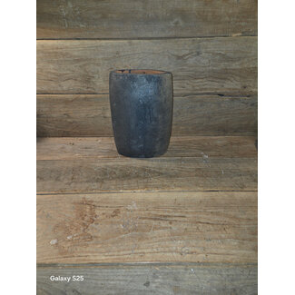 DTT Vaas - oval - aardewerk - Black and Sand - ca. 27 x 12 x 37 cm