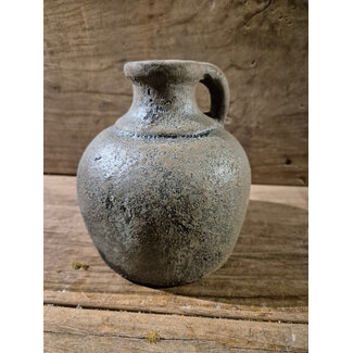 # Vaas - met oor - aardewerk - Black and Sand - ca. 14 x 14 x 16 cm