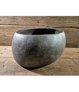 Bloempot - ovaal - aardewerk - Black and Sand - ca. 43 x 34 x 23 cm