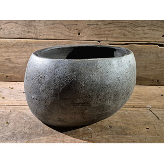 # Bloempot - ovaal - aardewerk - Black and Sand - ca. 43 x 34 x 23 cm