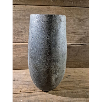 Vaas - aardewerk - Black and Sand = ca. 24 x 24 x 42 cm