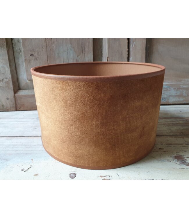 2065 - KKL - lampenkap - oker velours - 25 x 25 x 15 cm