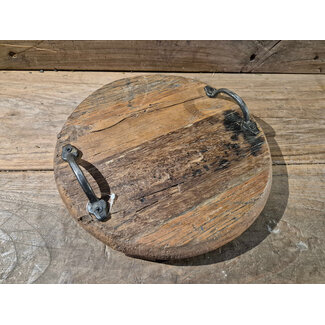 # Tray round old wood d27