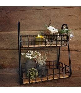 @ Kitchen rack 44x25H50cm - keukenrek - hout/metaal - excl deco