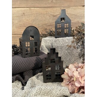 # Metalen waxinehuisje - per stuk - 9 x 6 x 15 cm