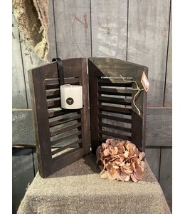 # Dubbel louvreluik - hout - grijs - 2 x 25 cm x 40 cm