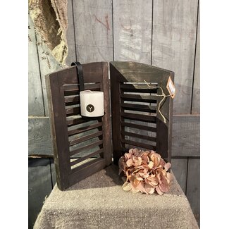 # Dubbel louvreluik - hout - grijs - 2 x 25 cm x 40 cm